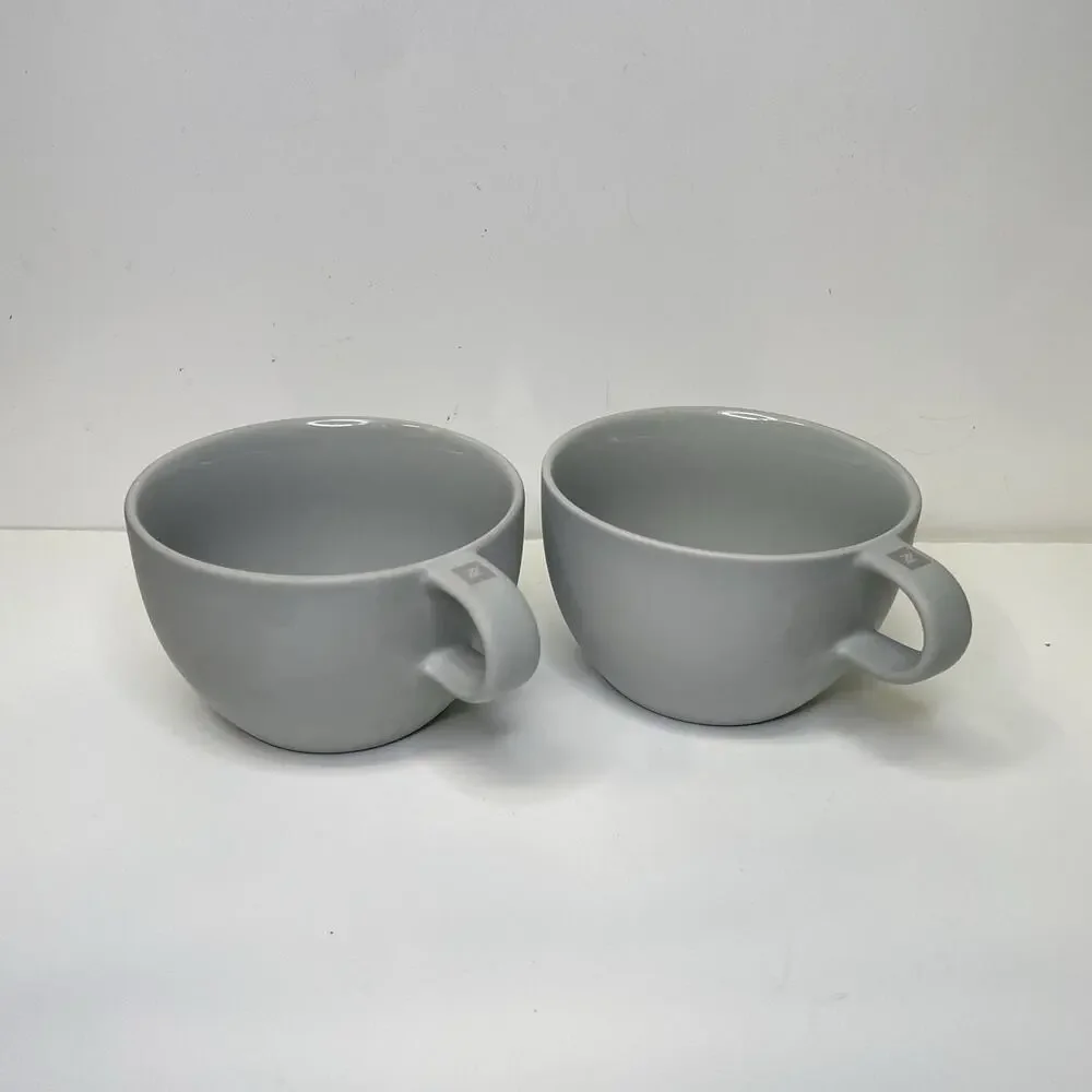 Nespresso Barista Big Game Collection Cappuccino Coffee Cup Set of 2 Medium Gray
